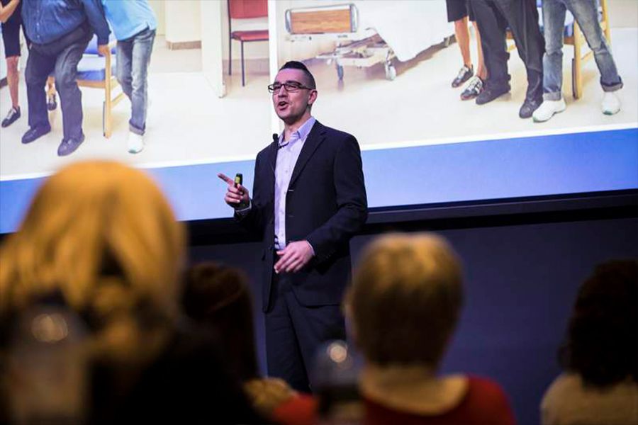 Dr Sarven McLinton at the ANMF (Vic Branch) Psychological Hazards in Healthcare Conference Photograph by Chris Hopkins