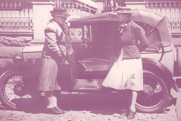 Dr Vera Scantlebury Brown and Sister C Murray at the inauguration of the Infant Welfare mobile circuit around Dimboola. Courtesy of the Public Record Office Victoria.