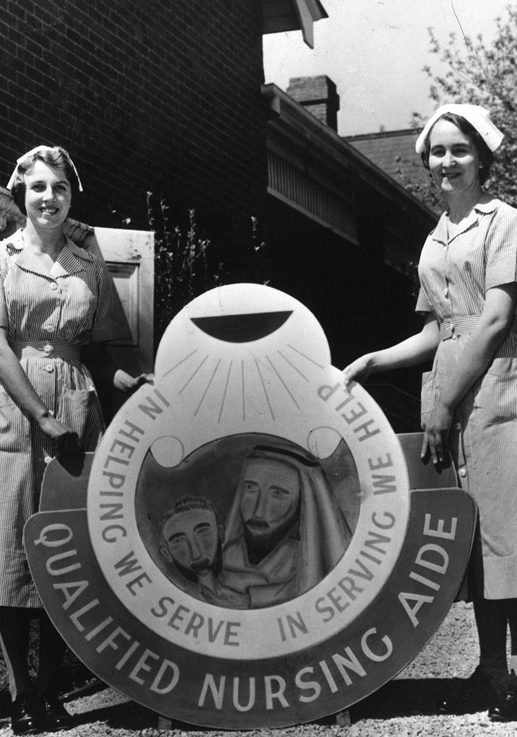 An image from the Melbourne Nursing Aide School annual report 1958-59. Photo by Bryan V Ruffin