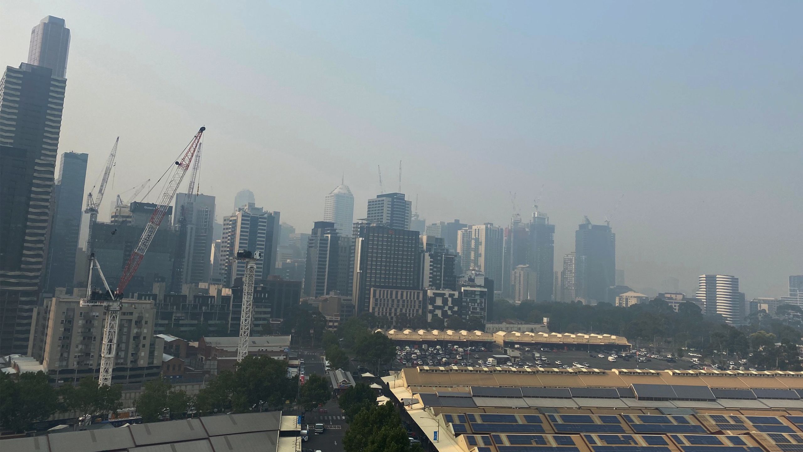 Smoke haze from ANMF building