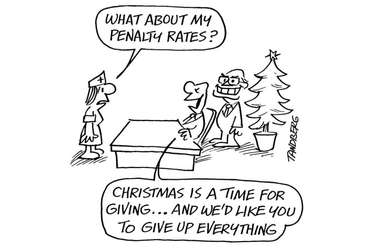 Tandberg's 'What about my penalty rates?' cartoon