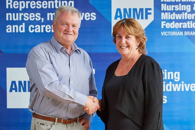 Peter Gordon of Gordon Legal with ANMF (Vic Branch) Secretary Lisa Fitzpatrick